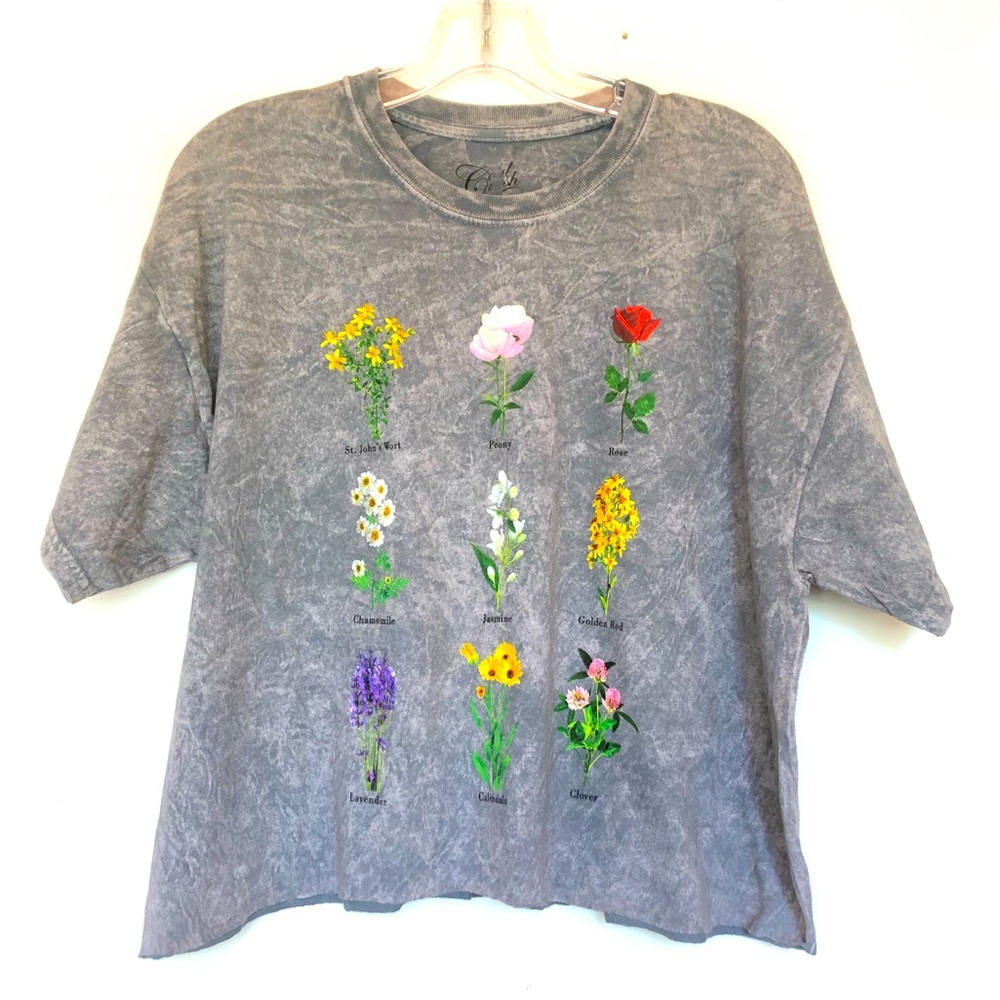 Botanical WildFlowers Acid Wash T shirt